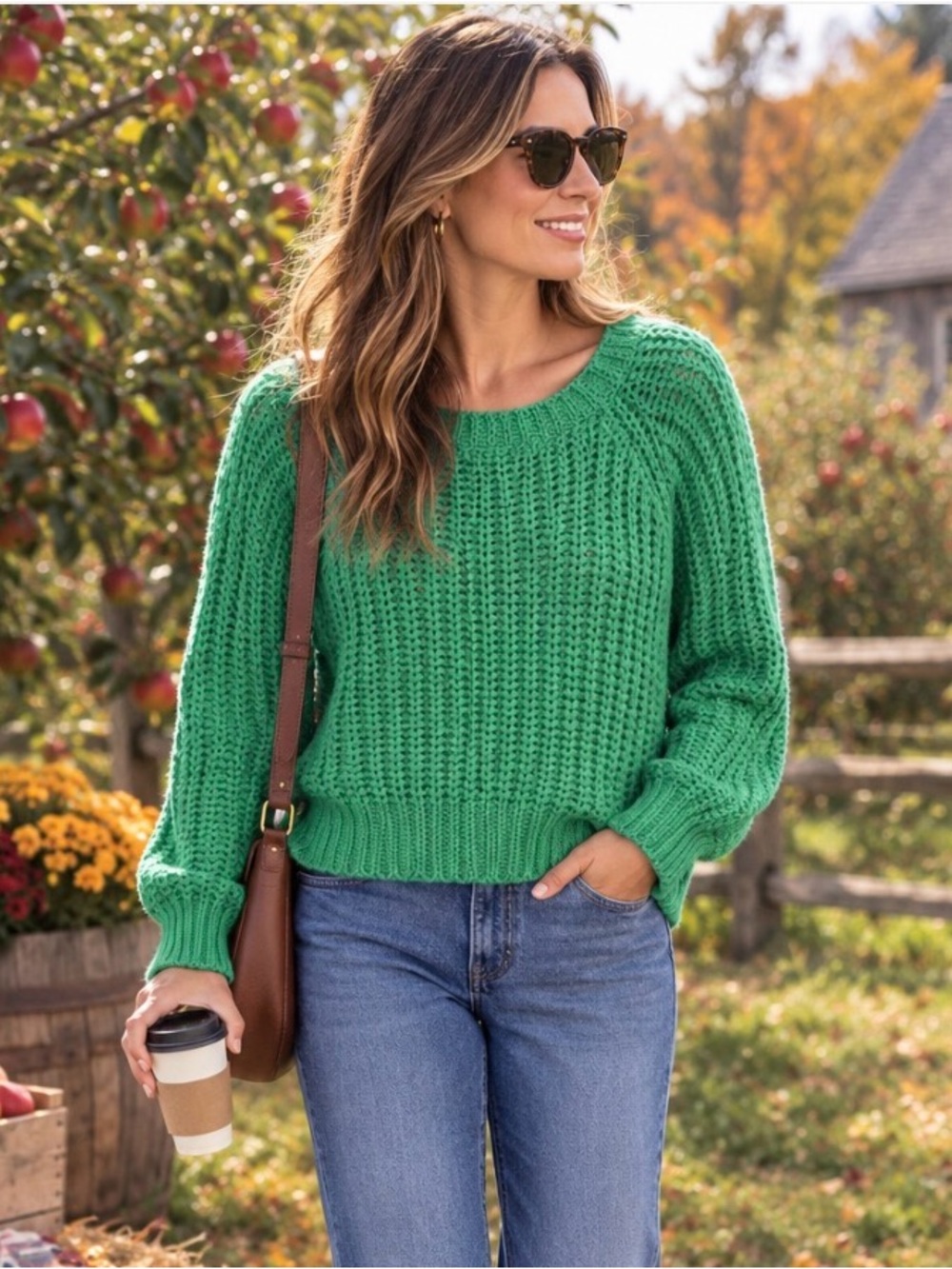 Wooden Ships Mint Green Scoop Neck Knit Sweater